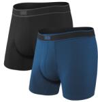 Saxx Мъжко синтетично термобельо Saxx Daytripper Boxer Brief Fly 2-Pack Synthetic base layer - Black / City Blue Heather - размер XXL (014-1939-0116)