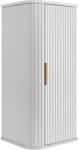 Rodan Fürdőszoba szekrény Függő féloszlop 79 Cm Bordázott Fehér Ovális Mdf frontok (ELEGANCE półsłupek 79 biały)