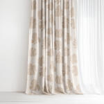 Goldea draperie 100% bumbac - frunze tropicale pe bej 160x150 cm