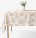 Goldea față de masă 100% bumbac - frunze tropicale pe bej 120 x 140 cm Fata de masa