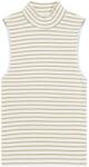 KnowledgeCotton Apparel Дамски топ KnowledgeCotton Apparel Women's High Neck Rib Top - Creme Stripe (916-6670-0313)