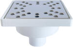 Crimel Sifon pardoseala PP + gratar inox, 100 x 100 mm, iesire verticala D 3 (6426249000252)