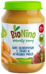 BioNino Био пюре BioNino - Зеленчуци с ориз и агнешко месо, 6 м+, 190 g (BN2355) - baby