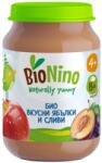 BioNino Био плодово пюре BioNino - Ябълки и сливи, 4 м+, 190 g (BN2171) - baby