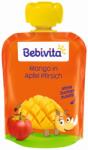 Bebivita Плодова закуска Bebivita - Пауч с ябълка, праскова и манго, 12 м+, 90 g (19062) - baby