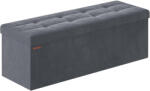 SONGMICS Bancuta pliabila SONGMICS cu spatiu de depozitare 131 L, catifea gri (EZ-LSF277G01)