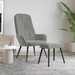 vidaXL Scaun de relaxare cu taburet, gri deschis, catifea GartenMobel Dekor (3097619)