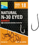 Preston Natural N-30 18 Füles, Szakállas Horog 15db (P0150112)