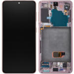 Samsung Display cu Touchscreen Samsung Galaxy S21 5G G991, cu Rama, Roz, Service Pack GH82-27255D