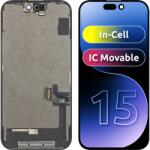 ZY Display cu Touchscreen ZY pentru Apple iPhone 15, cu Rama, Versiune LCD In-Cell IC Movable, Negru