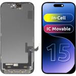 JK Display cu Touchscreen JK pentru Apple iPhone 15, cu Rama, Versiune LCD In-Cell IC Movable, Negru - koubsolutions