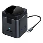 BlitzWolf Hub USB-C cu Incarcare Wireless QI BlitzWolf BW-TH17, 9in1, Negru