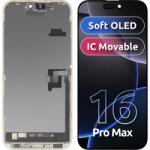 MP Display cu Touchscreen MP compatibil cu Apple iPhone 16 Pro Max, cu Rama, Versiune Soft OLED FHD IC Movable, Negru - koubsolutions