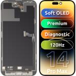 MP Display cu Touchscreen MP compatibil cu Apple iPhone 14 Pro Max, cu Rama, Versiune Premium Soft OLED FHD 120Hz Diagnostic, Negru - koubsolutions