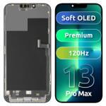 MP Display cu Touchscreen MP compatibil cu Apple iPhone 13 Pro Max, cu Rama, Versiune Premium Soft OLED FHD 120Hz, Negru