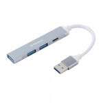 Techsuit Hub USB Techsuit H19 PolarisBridge, 4in1, Gri Alb - koubsolutions