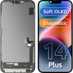 MP Display cu Touchscreen MP compatibil cu Apple iPhone 14 Plus, cu Rama, Versiune Soft OLED FHD Diagnostic, Negru - koubsolutions