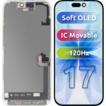 MP Display cu Touchscreen MP compatibil cu Apple iPhone 17, cu Rama, Versiune Soft OLED FHD 120Hz IC Movable, Negru - koubsolutions