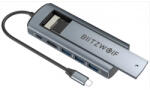 BlitzWolf Hub USB-C BlitzWolf BW-Neo TH13, 3 x USB-A 3.0 - 1 x USB-C - 1 x Display Port - 1 x Interfata SSD, Gri