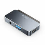 Tech-Protect Hub USB-C Tech-Protect V6, 1 x USB-A - 1 x USB-C - 1 x HDMI - 1 x Jack 3.5mm, Gri - koubsolutions