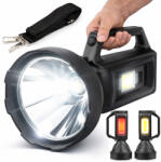 Linomag Lanterna LED profesionala SL-100, Linomag®, Putere mare, Lumina COB laterala, Incarcare USB, Functie powerbank, Rezistenta la apa IP65, 28cmX12cm, Negru (lsma)