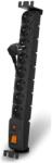 HSK Data Panou de alimentare 19" ACAR S8/5m 8x220V Negru + întrerupător de protecție 10A (96081)