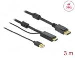 Delock Átalakító Kábel - 85965 (HDMI -> Displayport 1.2, apa-apa, 4K 30Hz, 3m) (DL85965) (DL85965)