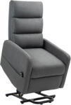 HOMCOM Fotoliu relax electric cu funcție de ridicare, telecomandă, spumă moale, buzunar lateral, husă cu aspect de in, Gri | Aosom Romania (713-192V90CG)