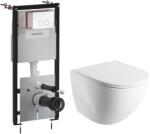 Omnires Set complet vas WC suspendat OMNIRES, Ottawa Comfort, OTTAWACMWBP, cu rezervor si clapeta (OTTAWACMWBP + STFWCECO1M-RBP)