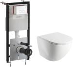 Omnires Set complet vas WC suspendat OMNIRES, Ottawa, OTTAWAMWBP, cu rezervor si clapeta (OTTAWAMWBP + STFWCECO1M-RBP)