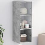 vidaXL betonszürke faliszekrény üvegajtókkal 35x37x100 cm 18.6 kg (VD836486)