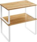 SONGMICS Bambusz polcok 2db, fehér, 30 × 20 × 15cm (81040)