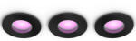 Philips Hue süllyesztett mennyezeti spot lámpa, fekete 3db/csomag (Xamento White and Color Ambience) (929003812701)