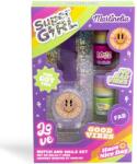 Aquarius Cosmetic szépségápolási készlet, Super Girl, Óra és 2 körömlakk