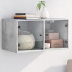 vidaXL betonszürke faliszekrény üvegajtókkal 68, 5x37x35 cm 12.5 kg (836503)