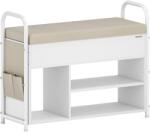 VASAGLE tárolós cipős pad ülőkével, 80 cm, felhőfehér-bézs (LSB052W01)
