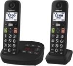 Panasonic Telefon fix fara fir Panasonic KX-TGU132EXB, 2 mobilteile, negru, cu afisaj LCD (KX-TGU132EXB)