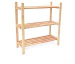 ROJAPLAST Polcos állvány, fa, 80×75×30 cm, 3 polc (1375)