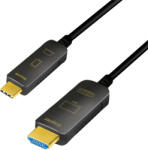 LogiLink CABLU video LOGILINK, adaptor USB 3.1 Type-C (T) la HDMI (T), 10m, AOC, rezolutie maxima 4K UHD (3840 x 2160) la 60 Hz, conectori nichelati, metal, dublu ecranaj, negru, ''CUF0100'' (timbru (cuf0100)