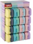 APLI Държач за химикалки, дисплей, с цип, силикон, двуцветен, APLI "Pastel", смесени цветове 20647 (20647)