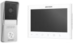 Hikvision Kit videointerfon pe 2 fire Hikvision DS-KIS102-P/S, 1 familie, 7 inch, plug and play, aparent (DS-KIS102-P/S)