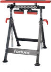 FORTUM multifunkciós munkabak/fűrészbak, 4 az 1-ben görgős állvány; magasság: 83 - 127 cm