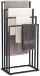 LEOBERT Törölközőtartó állvány, Leobert 2816-1, fekete, 45 x 93, 5 x 29 cm, acél szerkezet, 4 rudas, szabadon álló (TF4744)