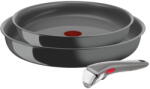 Tefal Tigai si seturi Set de 3 piese Tefal Ingenio Renew L2609502, tigaie de 24/28 cm, mâner detașabil, înveliș antiaderent, indicator Thermo-Signal, gri - vexio