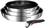 Tefal Tigai si seturi Set 4 piese Tefal Ingenio Emotion L897S455, tigaie de 22/24/28 cm, mâner detașabil, înveliș antiaderent, Thermo-Signal, inducție, argintiu - vexio