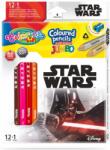 Colorino Colorino, Star Wars, Jumbo, creioane colorate, triunghiulare, 12+1 creioane aurii/argintii, ascutitoare