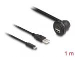 Delock Cablu prelungitor USB type C + USB-A T-M 1m Negru montare masa/carcasa/auto, Delock 88103 (88103)