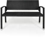 CASARIA Kerti pad, polyrattan, fekete, 122 x 58 x 87 cm (DE103286)
