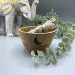 AwGift Rituális Fa Tál Három Hold Mintával - 12×7 cm