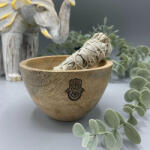 AwGift Rituális Fa Tál - Hamsa - 12×7 cm